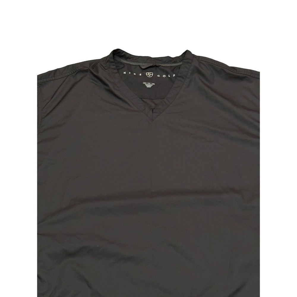 Vintage Nike Golf Mens XL Black V-Neck Short Sleeve Windshirt Pullover